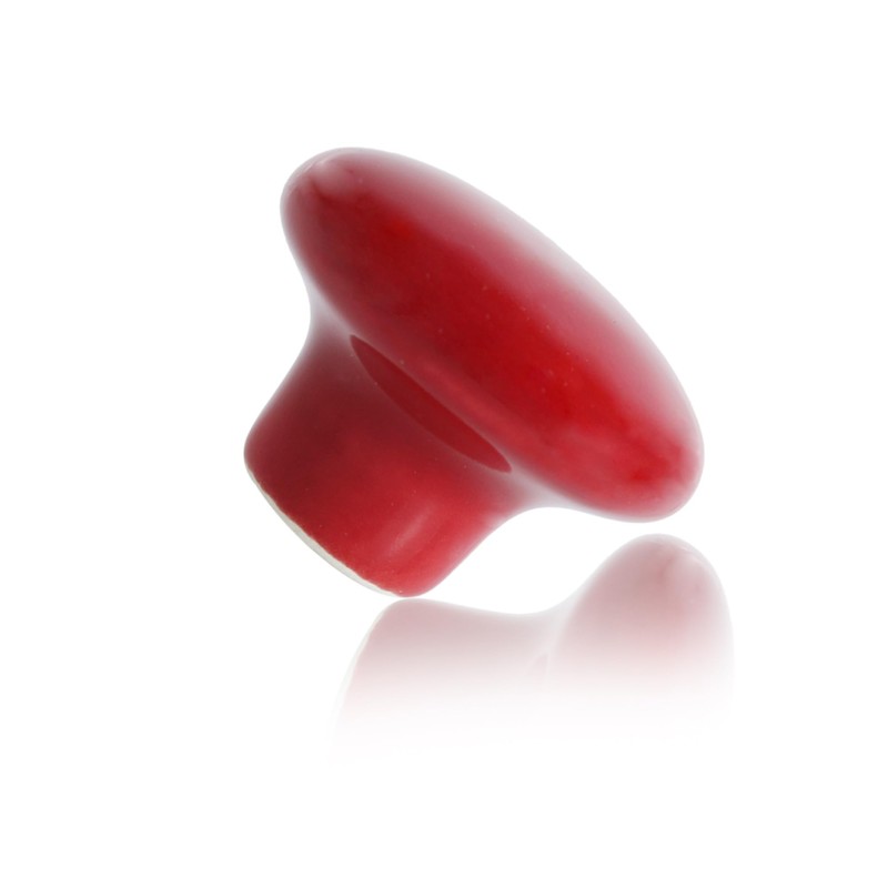 bociloy 6CPS Red Ceramic Cabinet Knobs, 1.5 Inch Round Ceramic