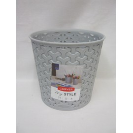 New Curver My Style Mini Round Storage Waste Bin Grey 232439