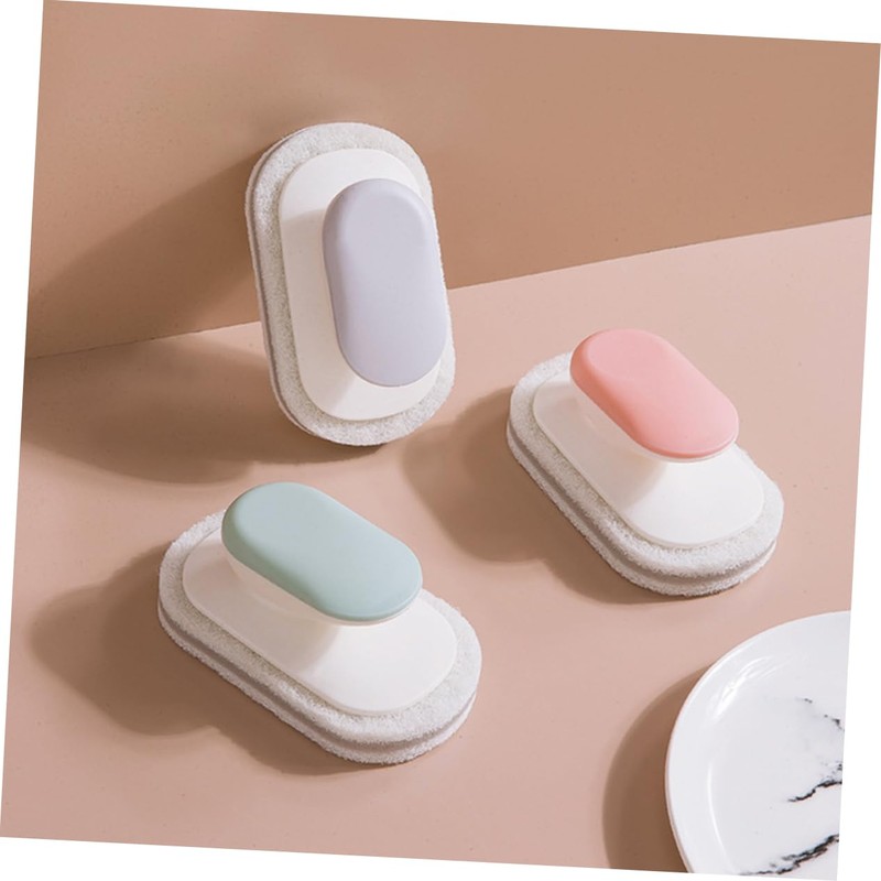 CIYODO 3pcs Dish Scrubber Multipurpose Cleaning Brush Handle Quick-Drying Sponge