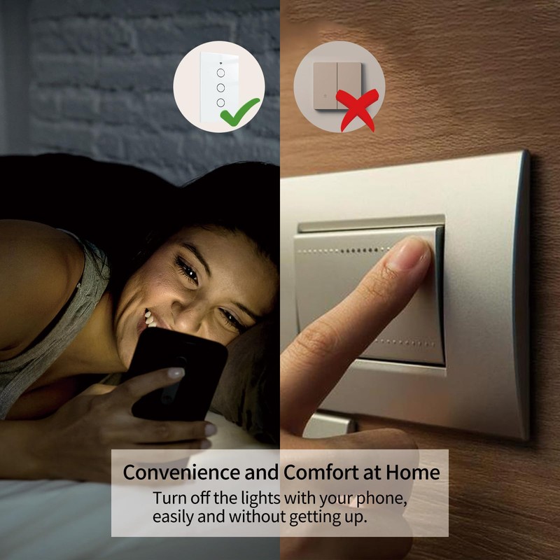Smart Switch Smart Light Switch 2.4GHz Wi-Fi Light Switch Works