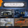 Nilight 4PCS 6LED Amber White Emergency Strobe lights 12V 24V