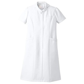 Nursery Flower Collar Dress, Medical Care, Nurse, White Coat, Women's, Uniform, Beauty Salon, Short Sleeve, Reception Uniform, wht, S