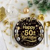 EVYIENEN Pack of 50 Happy Birthday 50th Birthday Paper Plates,