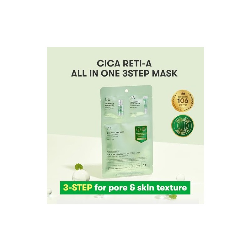 VT COSMETICS Cica Reti-A All-In-One 3-Step Sheet Mask