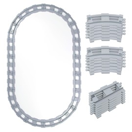 Mithaben 18-Piece Oval Rail Set, City Train Rails, Consisting of Cross Track Straight, Curve Rails, Toy Railway Tracks, Compatible with the Market Leader from 2 Years