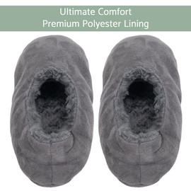 Elanze Designs Grey Solid Tone Mens Plush Lined Cozy Non Slip Indoor Soft Slippers - Small