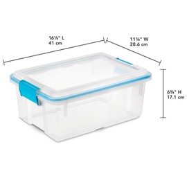 Sterilite 12-Pack Gasket Box, Weather-Resistant Storage Bins with Latching Lids, 12 Quart - Heavy-Duty Organizing Containers for Closet, Bathroom, and Office