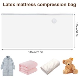 Vacuum Bags Mattress Reusable Storage Bags for Mattresses Large Vacuum Storage Bags Waterproof Vacuum Bags for Mattresses, Clothes, Quilt (180 x 100 cm)