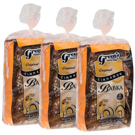 Green's Bakery Cinnamon Loaf Babka, 3 Pack 24 oz. Fresh and Delicious, OK Certified Kosher and Pareve Babka Bread, Dairy Free and Nut Free