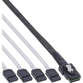InLine® 27610 0.75m Serial Attached SCSI (SAS) cable - Serial Attached SCSI (SAS) Cables (Mini SAS SFF8087, 4xSATA, Male/Male, Red, 0.75 m)