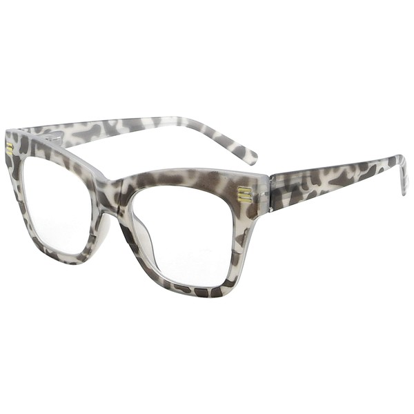 Eyekepper Oversize Reading Glasses for Women Large Frame Readers - Grey Tortoise +4.00