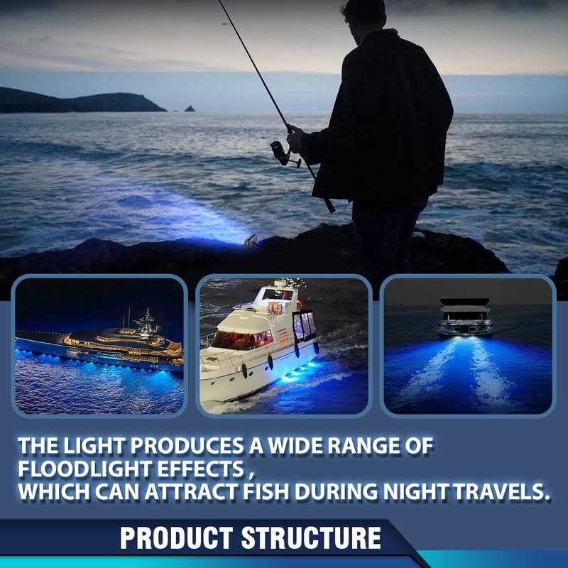 PIT66 LED Pontoon Boat Docking Light Bright White Housing Marine