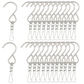 MYYZMY 24 Pack Swivel Hooks Clips for Hanging Wind Chimes, Crystal Twisters, Outdoor Ornaments Party Supply