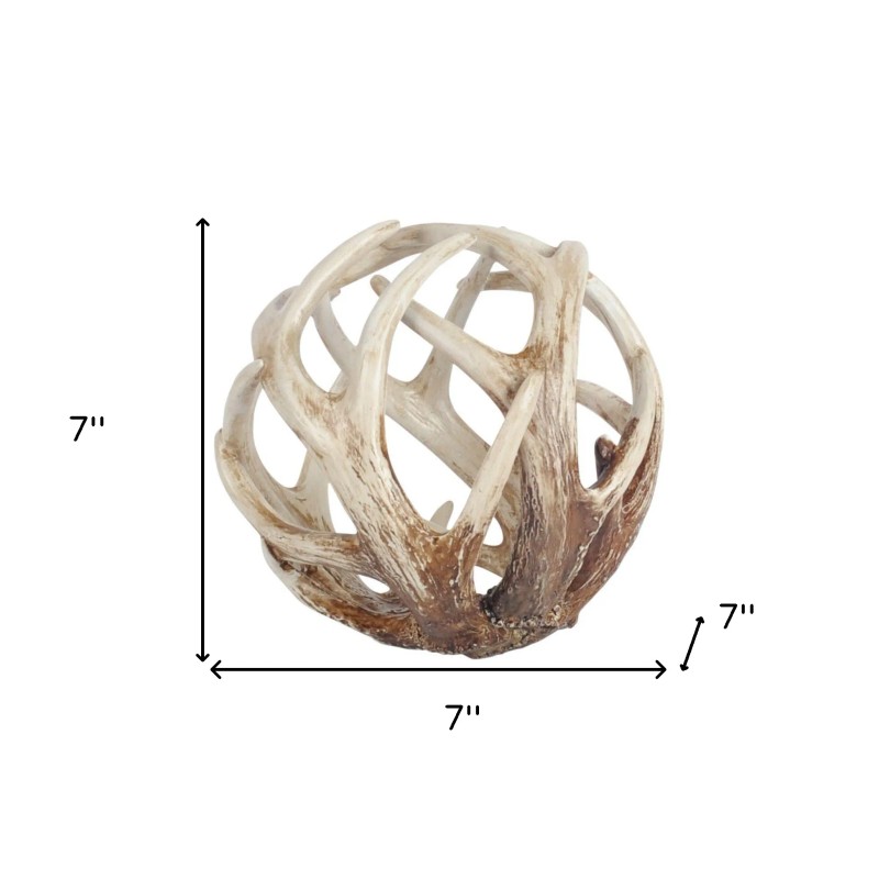 Homeroots White Resin Antler Shaped Sculpture