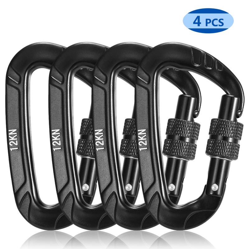 4pcs 12KN Twist Locking Carabiner Snag Free Carabiner Pet Collar