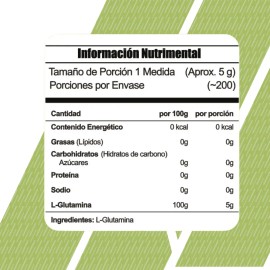 Suplemento Polvo Meta Nutrition Glutamina