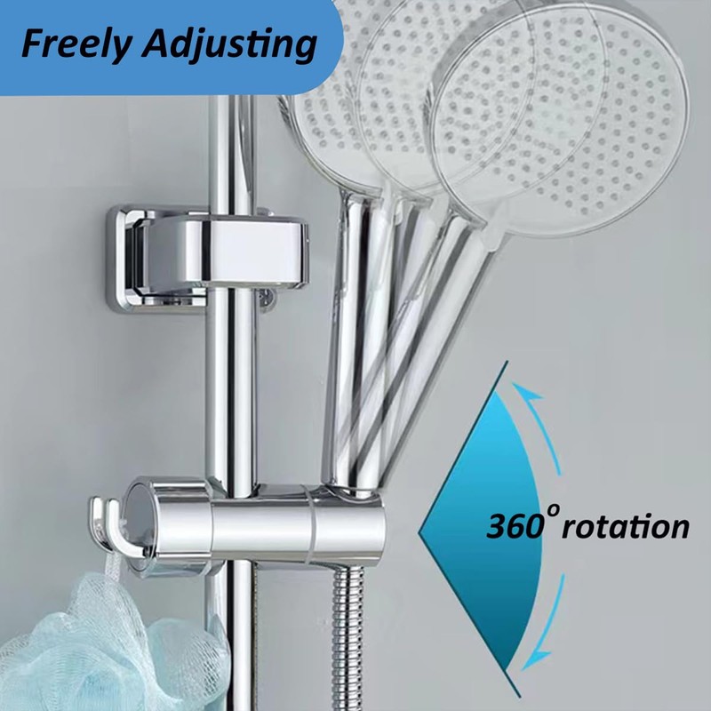 YOXITIXOY Adjustable Shower Head Bracket with 2 Hooks, for 16