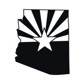Applicable Pun Arizona State Flag Cut from Silhouette - Vinyl Decal for Outdoor Use on Cars, ATV, Boats, Windows and More - Black 6 inch