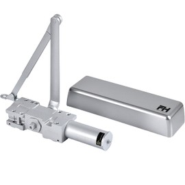 Finsbury FH‑9500 Commercial Door Closer, Heavy Duty Grade 1 Aluminum, Hydraulic Auto Close, Adjustable Spring 1–6, UL 3‑Hour Fire Rated, ADA Compliant, Surface Mount for High Traffic Doors (Aluminum)