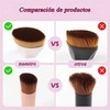 Brochas De Maquillaje Kabuki Para Base Con Esponja Color Rosa