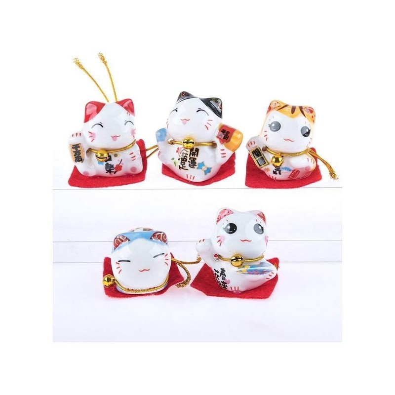 lachineuse Set of 5 Maneki Neko Figurines