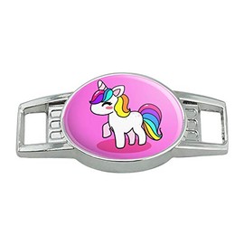 Cute Kawaii Rainbow Unicorn Chibi Shoe Shoelace Shoe Lace Tag Runner Gym Charm Decoration