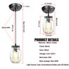 Classic Mason Jar Light Fixture, Clear Glass Hanging Lamp Adjustable
