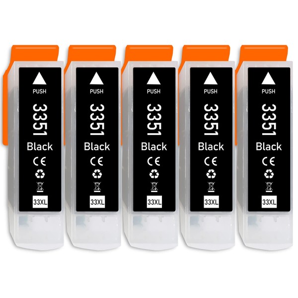 Pack of 5 Black Compatible with Epson 33XL Printer Cartridges