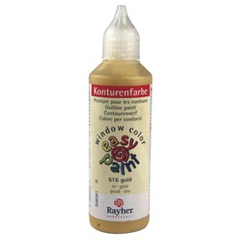 Rayher 38710616 Konturenfarbe easy paint , Flasche 80 ml, gold
