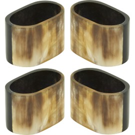 Oval Horn Napkin Rings (Set of 4)