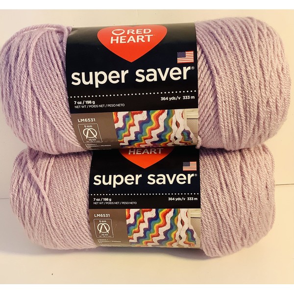 Red Heart Super Saver Yarn.( Pale Plum E300-0579). 7oz /364yds