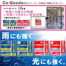 Co-Goods Security Sticker [Waterproof/Lightproof/Japanese Quality] 3 Sizes 1 x 2 4 Languages (Box Type (Normal 2 Types) Red