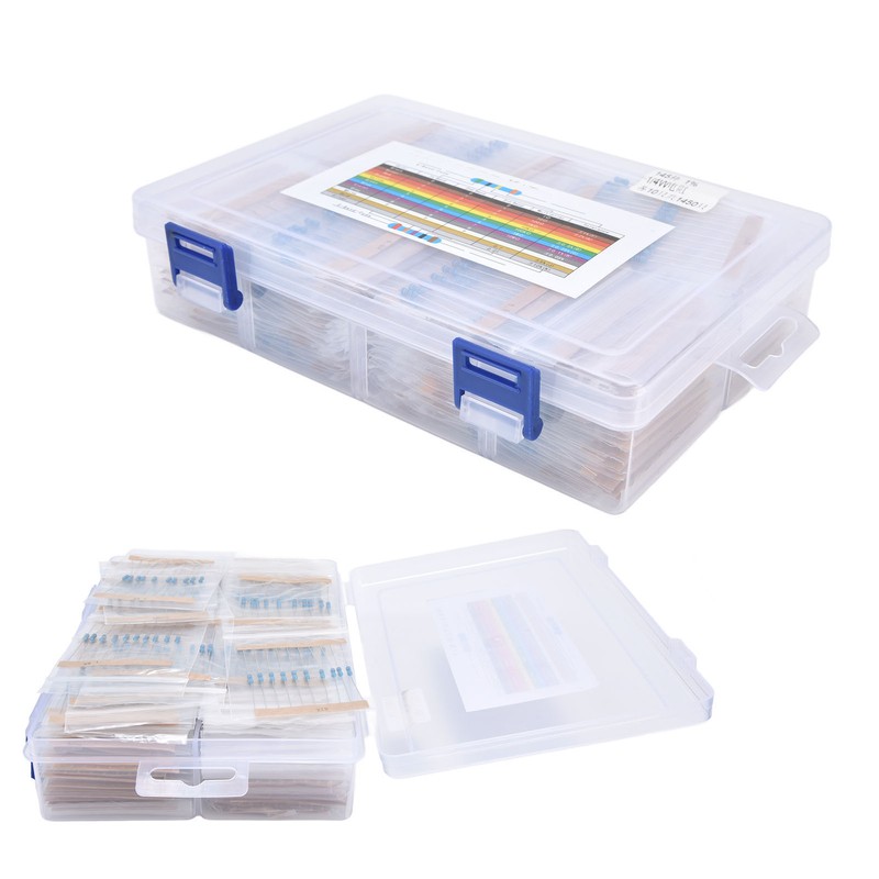1450Pcs Metal Film Resistor Kit 145 Values Assortment 1~1MΩ 1/4W