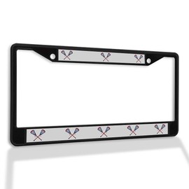 Metal Insert License Plate Frame Men's Lacrosse Sticks Weatherproof Car Accessories Black 2 Holes Solid Insert