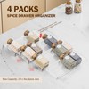 PanPanPal Spice Drawer Organizer, 4 Pack Clear Seasoning Organizer Rack,
