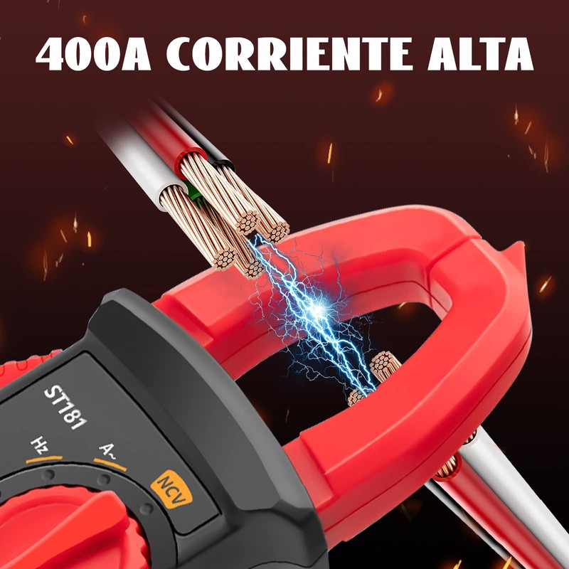Multimetro Digital de Gancho, Pinza Amperimetrica de 4000 Unidades con