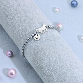 Casxyue Horse Gifts For Girls Horse Bracelets With Initial Letter Silver Horse Bracelet For Women Horse Jewellery Horse Lover Christmas Gifts (G)