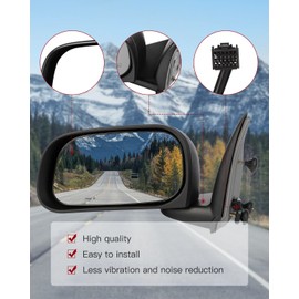 cciyu Black Power Left and Right Side View Mirror Manual Folding Heated Fits for 2004-2009 For Dodge For Durango
