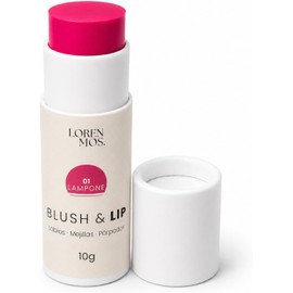 Blush & Lip LAMPONE 3 en 1 en Stick para Labios, Mejillas y Párpados, Textura Cremosa Fácil de Difuminar, 10 g. LOREN MOS.