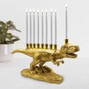 Zion Judaica Gold Dinosaur Menorah 3D Polyresin with Brass Cups