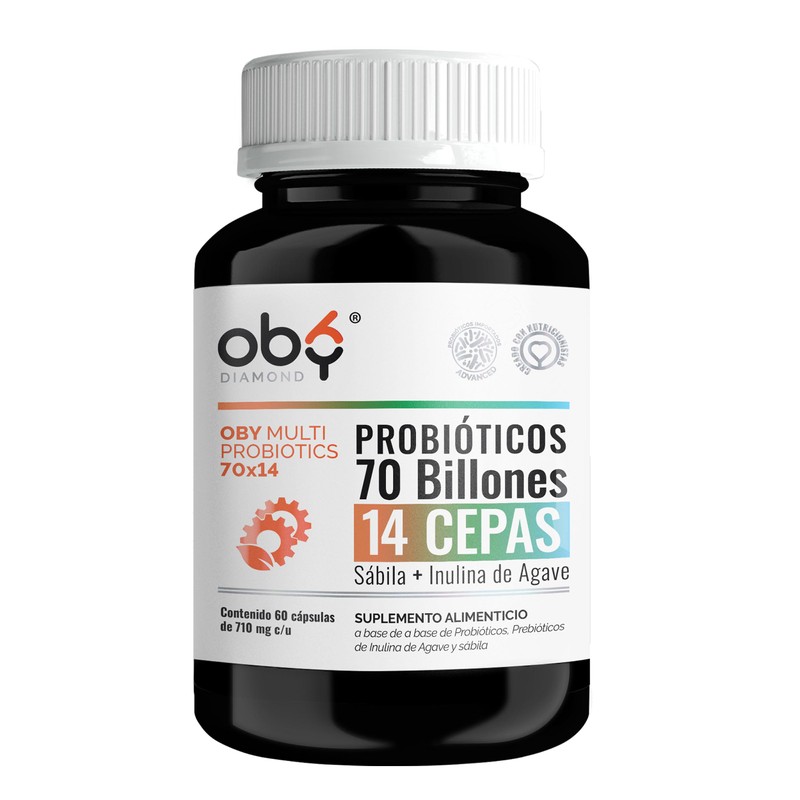 Probioticos 70 Billones de 14 Cepas Prebioticos Inulina de Agave