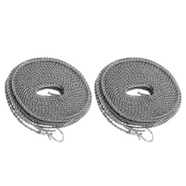 QUARKZMAN Pack of 2 Portable Washing Lines, 16.4 ft Nylon Windproof Non-Slip Washing Line for Yard, Outdoor, Travel, Camping, Laundry Drying, Dark Grey
