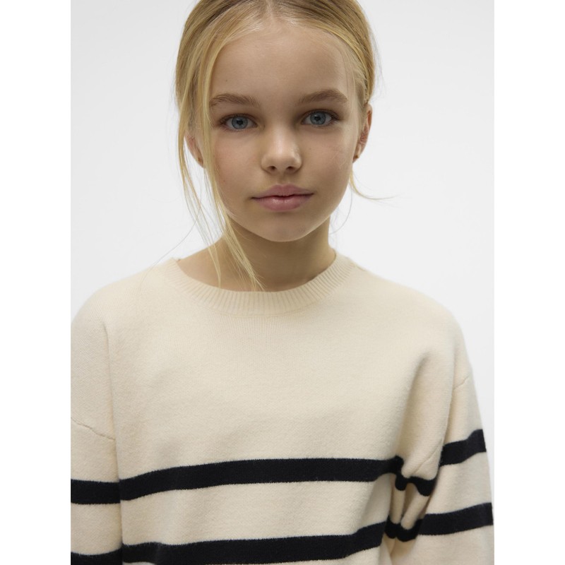 VERO MODA Girls' Vmsaba LS O-Neck Ga Girl Noos Pullover,