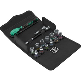 8100 SA 13 Zyklop Comfort Ratchet Set, reversing Lever, 1/4" Drive, Metric, 15 Pieces