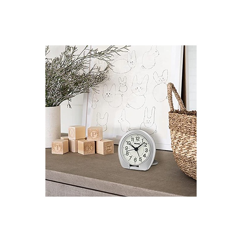 Seiko Sakai Travel Bedroom Alarm Clock, Metallic Silver