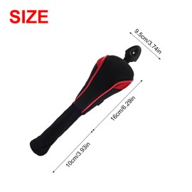 Andux Long Neck Golf Hybrid Club Head Covers with Dial No. Tag CTMT-01 (Black/Red,2pcs)