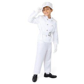 Dress Up America White Marching Band Costume for Kids - Drum Major Uniform Set - Toy Soldier Set for Boys
