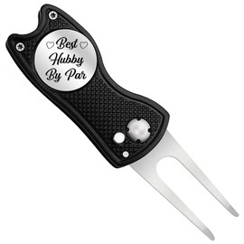 Pishavi Best Hubby by Par Funny Golf Divot Repair Tool, Dad Golf Ball Marker, Golf Accessories for Men, Golf Gifts for Dad Grandpa Husband, Retirement Gifts for Golf Lover Coworkers Boss