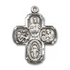 Bliss Sterling Silver 5-Way Christian Catholic Medal Pendant Necklace 24"