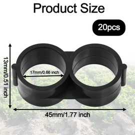 Tinoaly 20 Pack 1/2 Inch Drip Irrigation End Closures, for 1/2" Irrigation Tubing 17mm 0.600" ID Drip Line Plugs Fittings End Cap Connectors for Garden, Lawn, Patio & Sprinkler Systems